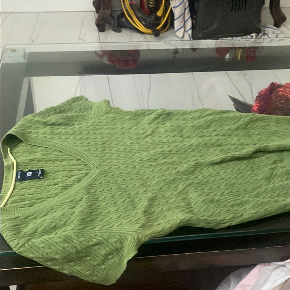 Green Cable Knit Sweater